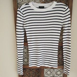 Women's Halogen size XS long sleeve striped (white and black) top